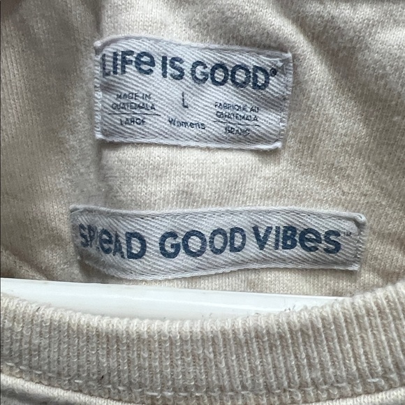 Life Is Good Women’s Cream Crewneck Sweatshirt - Picture 2 of 4